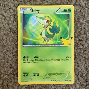 Pokémon 25th Anniversary Snivy Card